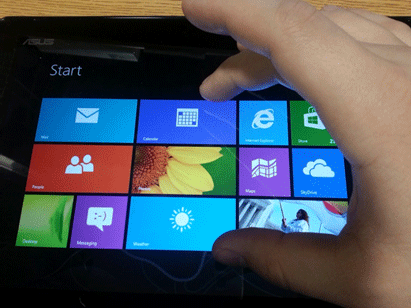 Windows 8 Tablet, Thumb and Finger Seperated